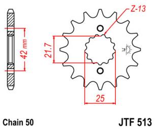 JTF513.17 Звезда ведущая 17 зубов, аналог JTF566.17, JTF519.17